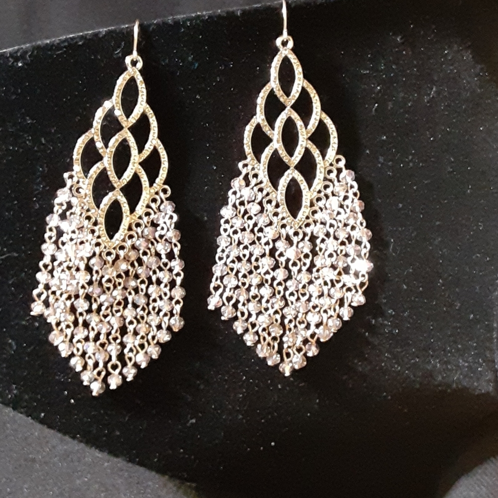 Gold and Rhinestone dangle earrings
